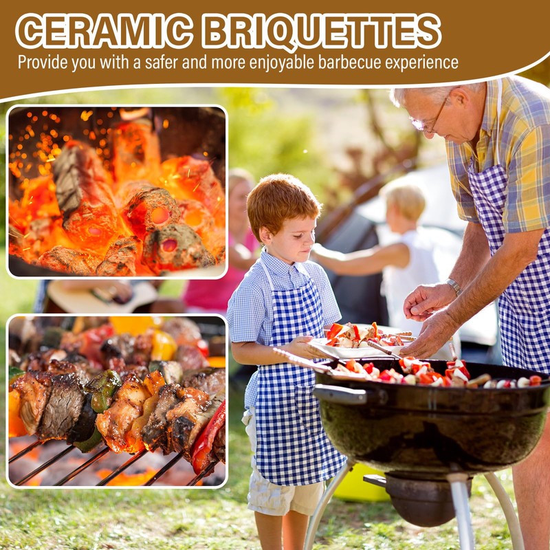 Baquler 30 Pcs Ceramic Briquettes for Gas Grill, BBQ Grill