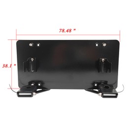Fundyliue 8 3/4" Stainless Steel Flip-Up Winch Roller Fairlead Mount License Plate Holder Bracket（Black）