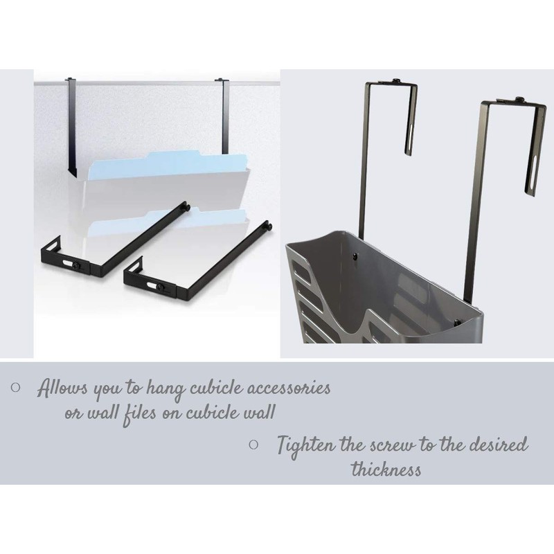 1InTheOffice Cubicle Hangers, Metal Adjustable Hanger, Cubicle Hanger for Rails