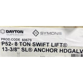 Dayton Superior P52-8 TON SWIFT LIFT ANCHOR   13-3/8"  -  10 PCS New