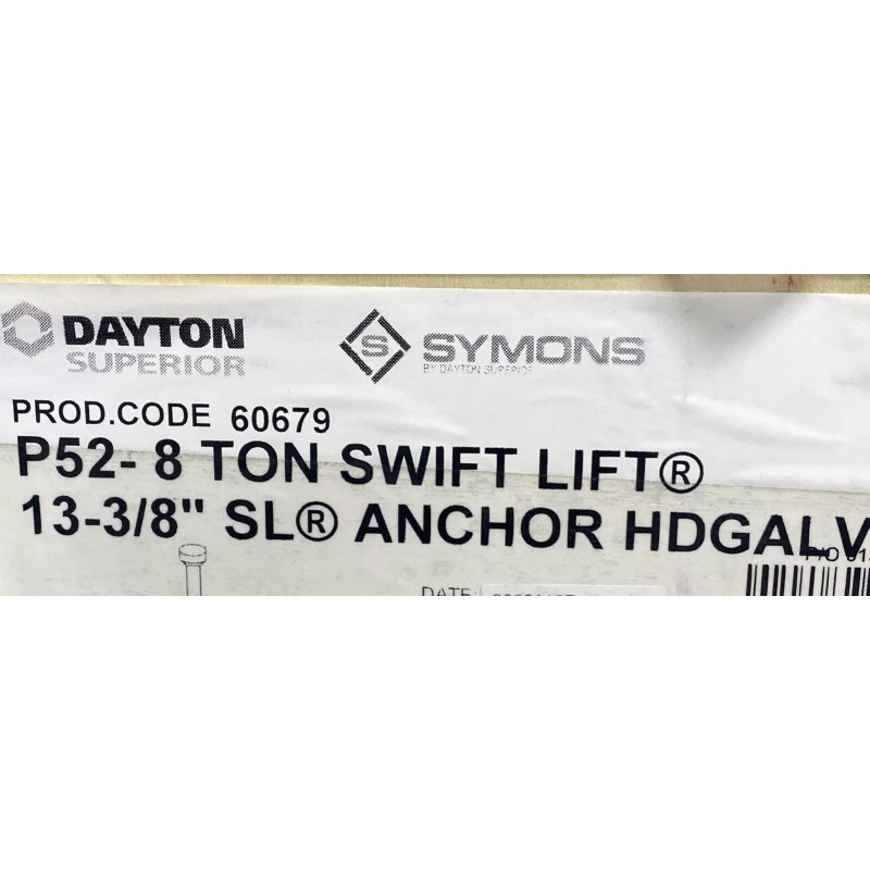 Dayton Superior P52-8 TON SWIFT LIFT ANCHOR 13-3/8" - 10
