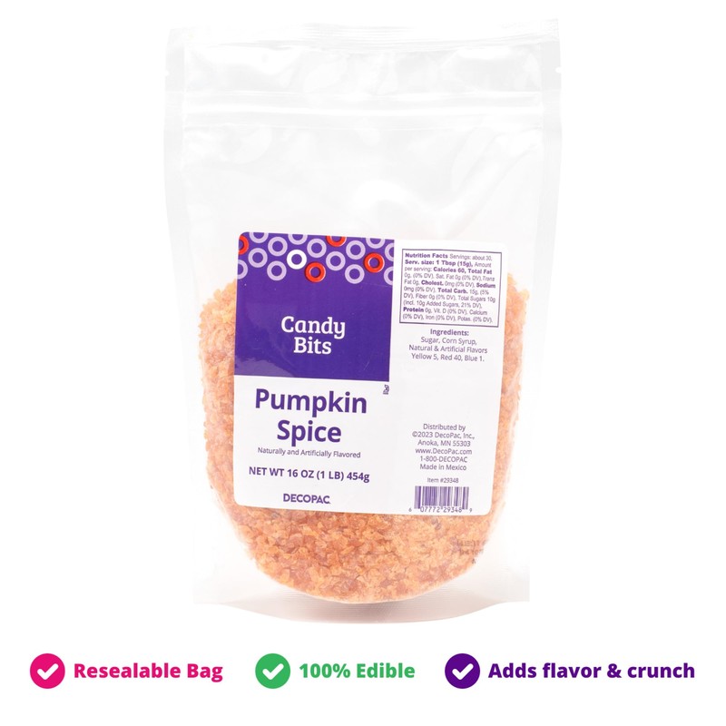 DecoPac Pumpkin Spice Crushed Candy Bits, Sugar Decorations For Cakes,
