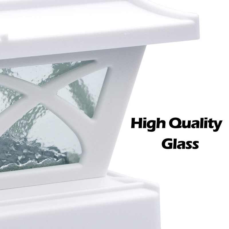 SIEDiNLAR Solar Post Cap Lights Outdoor Glass 2 Modes 8