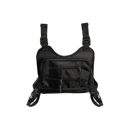 AfitLulu Outdoor Chest Bag， Breathable Tactical Vest with Adjustable Shoulder Straps, Sports Running Vest for Men (Black)