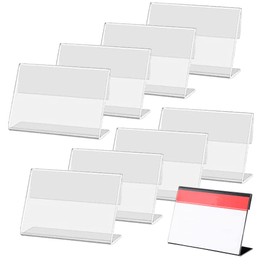 HOMEJOY 30 Pcs Acrylic Sign Display Holder Small Card Display Rack Shop Display Stands Name Card Price Label Holder for Supermarket Hotel Tag Label, 6 x 4.2 x 2cm