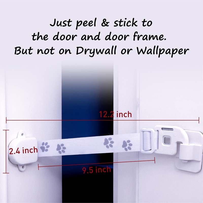 Neobay Child Proof Door Lock with Adjustable Door Strap and