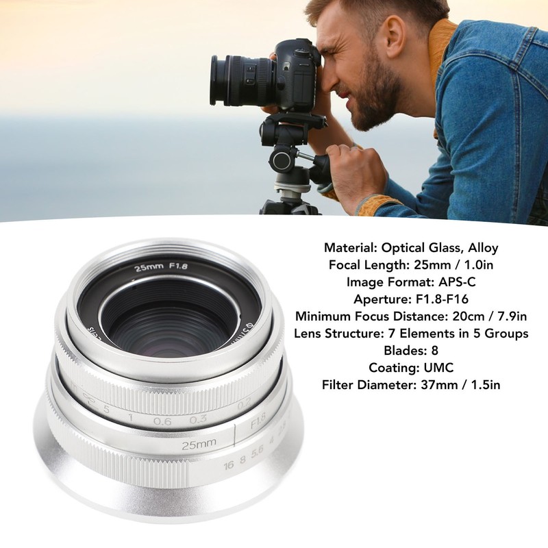25mm F1.8 Mark II Large Aperture APS‑C Manual Focus Fixed