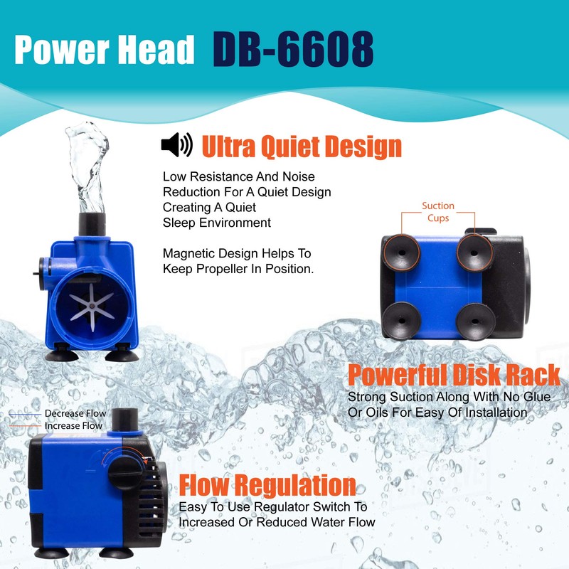 Aqua Dream 160 GPH Submersible Pump(600L/H,12W) Ultra Quiet Adjustable Water