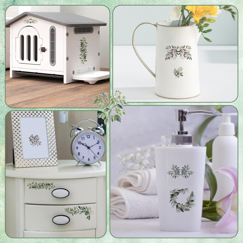 WANDIC 10 Sheets Transfer Stickers, Distress Leaves Decals Bud Flower