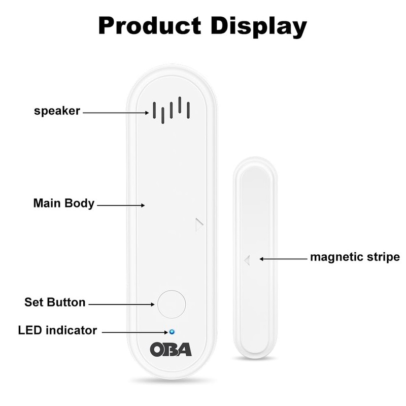 OBA -DRW22 Tuya Smart: Complete WiFi Alarm, Door/Window Sensors, Siren,