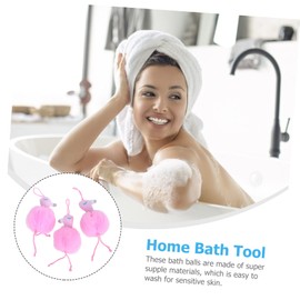 Ipetboom Pcs Pink Flamingo Bath Balls Mesh Pouf for Adults Boys and Girls Bubble Making Bath Scrubber Body Scrubber