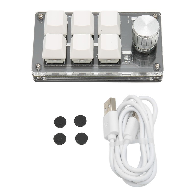 6 Key Mini Keypad with Knob Blue Switch Wired USB