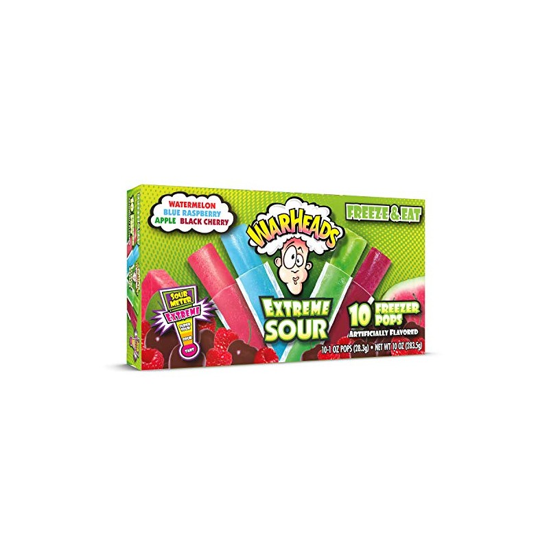 Warheads, Fat Free Freezer Pops, Assorted Flavors, Extreme Sour ,12