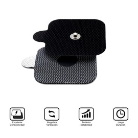 SensaMed - 16 Electrodos Pads Almohadillas Parches 5x5 Broche 3.5mm - Compatibles con Hivox Beurer Electro Reflex Energizer SOQI Hidow