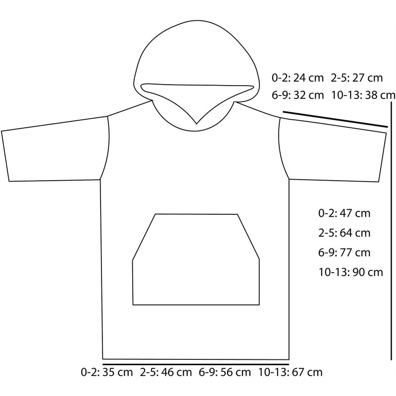 normani Children's Long Sleeve Bath Poncho Terry Cloth Hooded Towel