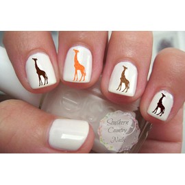 40 Animal Giraffe Nail Art Decals