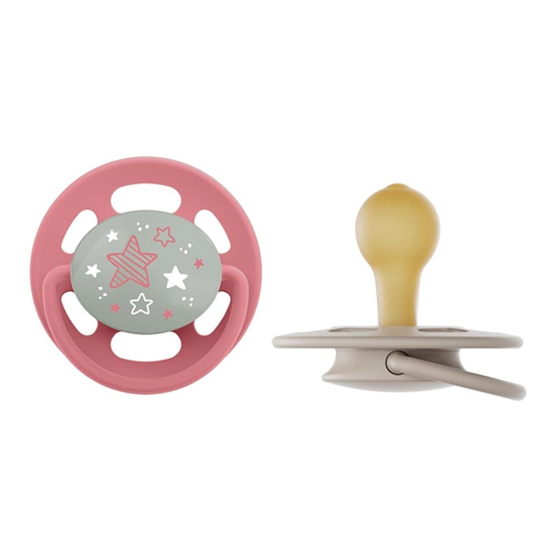 NIP Cherry Round Dummy Night 0-6 Months, Luminous Dummy, from