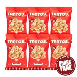 Tantos! Puffed Pasta Chips, Healthy Pasta Snack by Top Chef Joe Sasto, As Seen on Shark Tank, Plant Based, Low Calorie, Crunchy Chips, Variety Pack, Marinara, Pesto, Cacio e Pepe, Classico, Gourmet Bold Flavors, 1 oz 6 Pack of Marinara