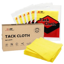 S&F STEAD & FAST Tack Cloth, 6-Pc, Heavy Duty High Density 28×24 Mesh, Tack Cloths for Removing Dust from Woodworking, Tighter Weave Large Tac Cloths 18" x 36", Wax and Silicone Free Tac Rags