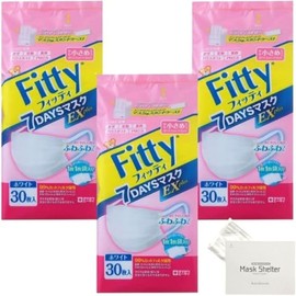kurahooon 3個セット フィッティ 7DAYSマスク EXプラス 小さめ 30枚入 kurahooon マスクケース付き