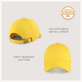 CHOK.LIDS Everyday Premium Dad Hat Unisex Cotton Baseball Cap for Men and Women Adjustable Lightweight Polo Style Curved Brim (Happy Lemon)