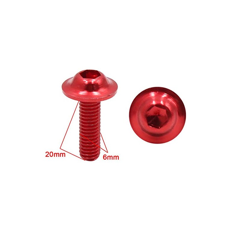 AUTUT Red Painted Motorcycle Fairing Fastener Hexagon Bolts Screws M6