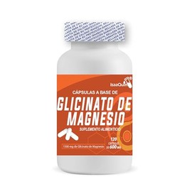 Glicinato de Magnesio Isaaquim? | 120 C?psulas de 600 Mg | 1500 Mg de Glicinato por Porci?n | Suplemento Alimenticio