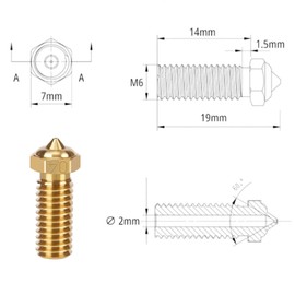HIKUDIY 15PCS Multi Size Brass Nozzles Kit for QIDI X-Max 3, 7PCS 0.4mm 2PCS 0.2/0.6/0.8/1.0mm Extruder Hotend Nozzles Kit for QIDI X-Max 3/X-Plus 3/X-SMART3/Q1 Pro