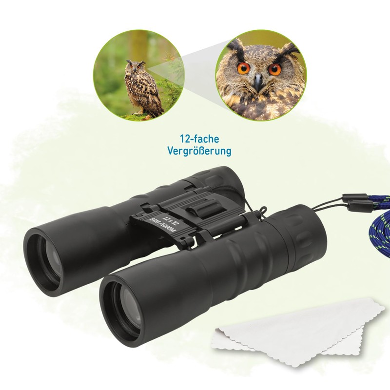 moses. Expedition Natur Professional Binoculars, Kids Binoculars with 12x Magnification,