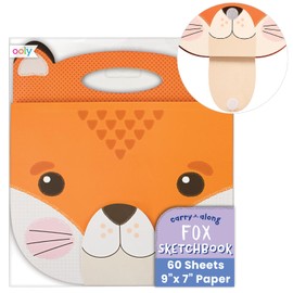 Ooly OOLY Carry Along Sketchbook for Kids, Easter Activities for Kids, 60 Pages, 9 x 7 inches, Portable Sketch Book, Drawing Pad for Travel - Fox