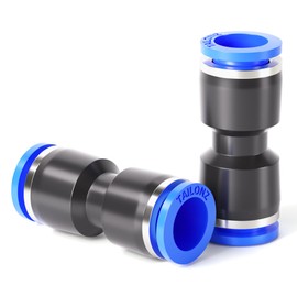 TAILONZ PNEUMATIC Blue Straight 1/8 inch Tube OD Push to Connect Tube Fittings Push Lock PU-1/8 (Pack of 10)