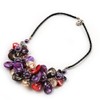 Avalaya Multicoloured Shell-Composite Faux Leather Cord Necklace/ 44cm L
