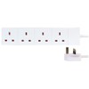 Aptii 2m White 4 Gang Power Strip Extension Cord Mains
