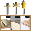 3PCS 1/2 Inch Shank Router Bit Set, Reversible Finger Joint