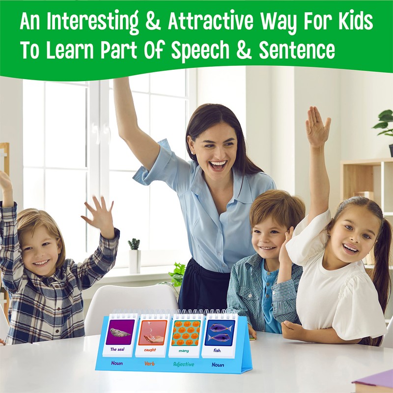 Sentence Flip Charts, 80 Double Sided Cards in Noun/Verb/Adjective/Preposition 40