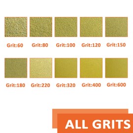 TOPXUAN Orbital Sander Paper 5 Inch 8 Hole 220 Grit Sanding Disc,Hook and Loop Wet/Dry Gold Replacement Sandpaper,Suitable for Wood,Plastic Grinding and Polishing,Pack of 50