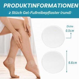 XENQITO Pack of 2 Ankle Gel Pad, Ankle Protection Pad, Relieves Pressure, Improves Blood Circulation, Ankle Pad, Protects and Improves Blood Circulation for Ice Skating, Hockey, Scooter (Round)
