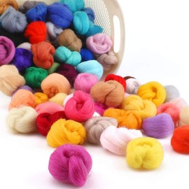M-Aimee Needle Felting Wool - 100 Colors Wool Roving for Felting Wool Yarn Roving, Natural Needle Felt Roving for DIY Craft Materials