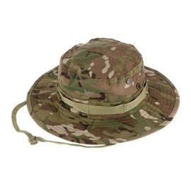 Bakle US Military Boonie Hat, Safari Hat, Jungle Hat, Wide Brim, Camo, Hat with Ventilation Holes, Sun Protection, Fishing, Climbing, Outdoor Use (Multicam)