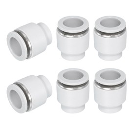 PATIKIL 6pcs Hose Quick Release Cap 14mm (5/9") Hose OD Plastic Hose Pneumatic Cap Quick Release Push Fit Plug Fitting Accessories for Pneumatics White
