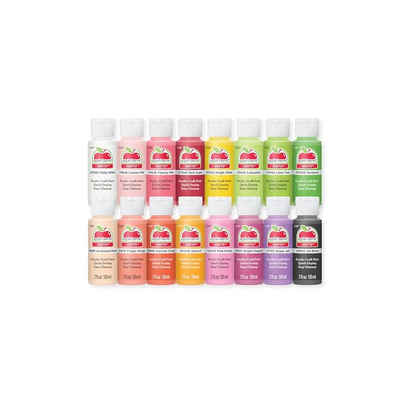 Apple Barrel, Fruity Fusion 16 Piece Paint Set, Perfect for