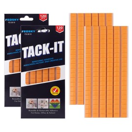 Feosky Adhesive Poster Sticky Tack Putty, Reusable and Removable Adhesive Putty, Mounting Putty for displaying Wall Paintings, Picture, Decoration, Crafts (Orange, Pack of 2)