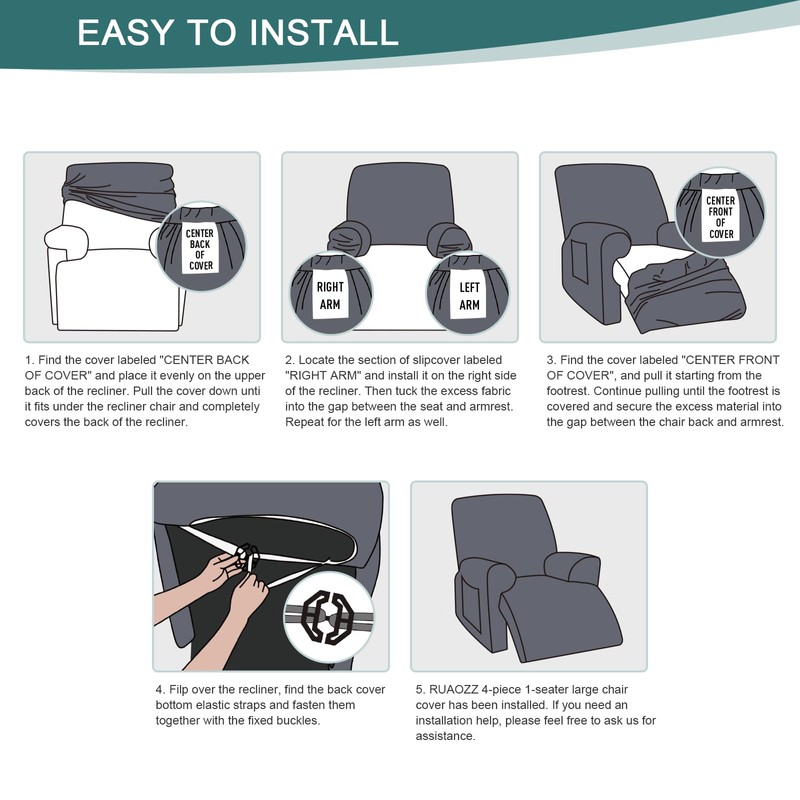 Ruaozz Recliner Sofa Covers Recliner Chair Covers Couch Covers for