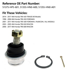 Juego de rótula inferior superior para Honda TRX 420 450 500 650 680 Foreman Rubicon Rincon Reemplazar 51375-HP5-601 51355-HN0-A01 51355-HN0-A00