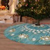 48" Large Christmas Tree Skirt, Elegant Circular Round Shape Turquoise
