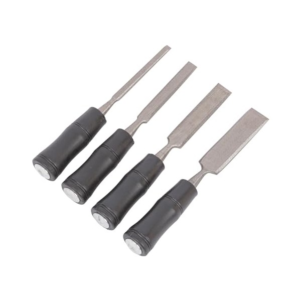 4pc Black Carbon Steel Firmer Chisel Set - Woodworking Wood