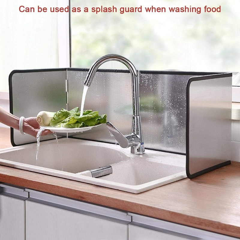 MMUK 4 Sided Splatter Guard for Frying Stove Top Stainless