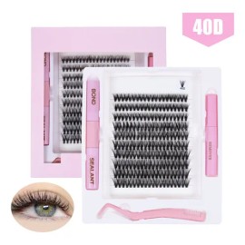 203 Diy Kit Para Extension De Pestañas Maquillaje Natural Color 40d Espesor 0.07 Mm Largo 1.6 Cm Tipo De Curvatura C