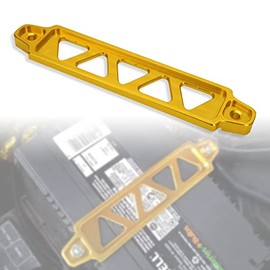 TOMALL Battery Tie Down Bracket for Car Aluminum Alloy Battery Mount Bracket Hold Lock Accessories for Honda Civic Acura (Gold)