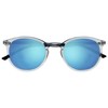 OPULIZE Met Large Comfortable Clear Black Arms Blue Mirrored Lens